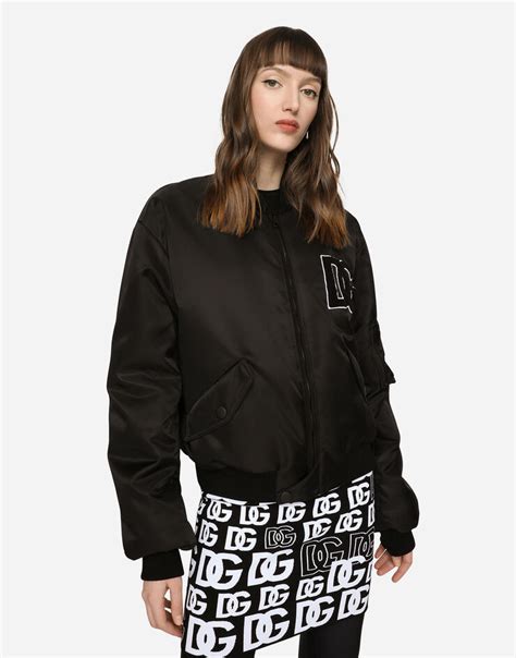 Nylon bomber jacket with DG logo patch 